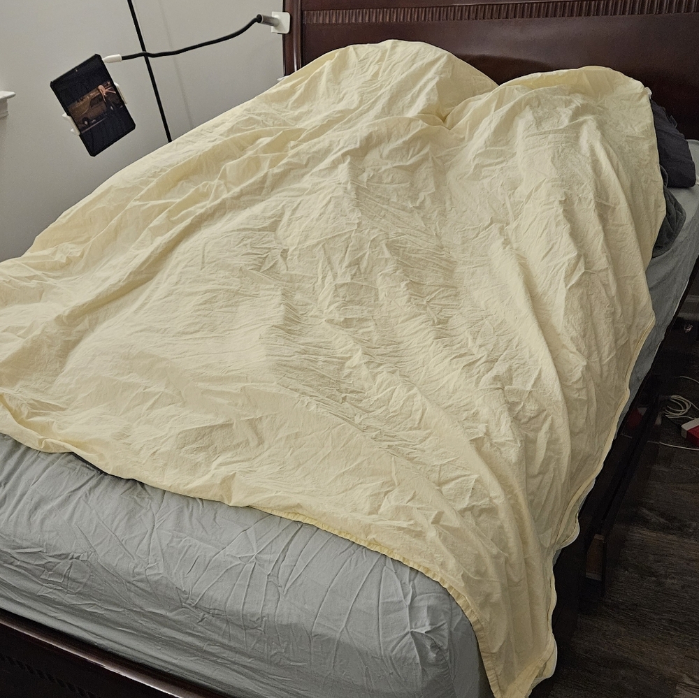 Casper full/queen pastel yellow Percale blanket Duvet Cover